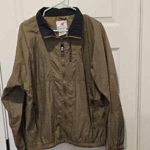 New Balance Men's Olive and Navy Windbreaker Vintage
